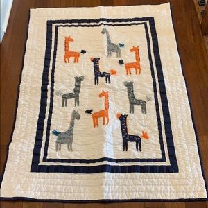 Pottery Barn Kids Giraffe Crib Quilt & Crib Skirt